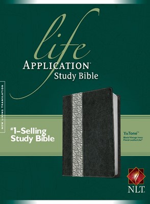 NLT Life Application Study Bible Tutone Black/Vintage (Imitation Leather)
