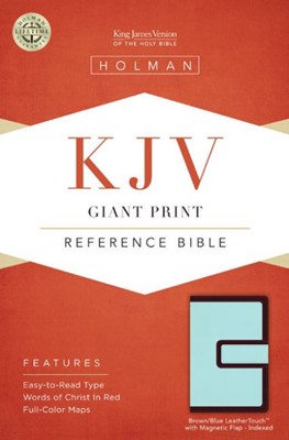 KJV Giant Print Reference Bible, Brown/Blue Leathertouch (Imitation Leather)