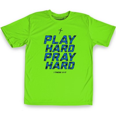 Play Hard Pray Hard Kids Active T-Shirt, Medium (General Merchandise)