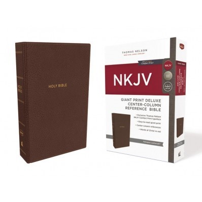 NKJV Deluxe Reference Bible, Brown, Giant Print, Red Letter (Imitation Leather)