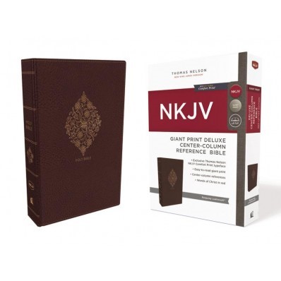 NKJV Deluxe Reference Bible, Burgundy, Giant Print (Imitation Leather)