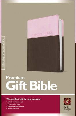 NLT Premium Gift Bible, Tutone, Pink/Dark Brown (Imitation Leather)