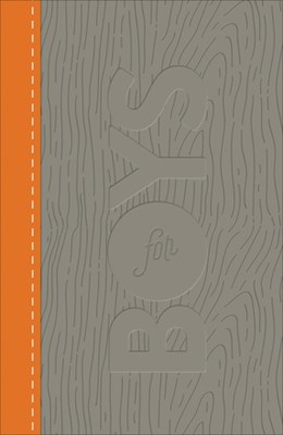 CSB Study Bible For Boys Charcoal/Orange, Wood Design (Imitation Leather)