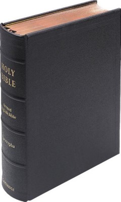 REB Lectern Bible With Apocrypha, Black Goatskin Leather (Leather Binding)