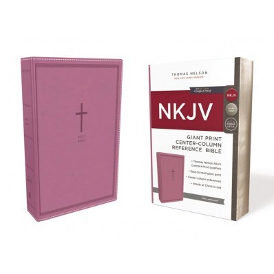NKJV Reference Bible, Pink, Giant Print, Red Letter Ed. (Imitation Leather)