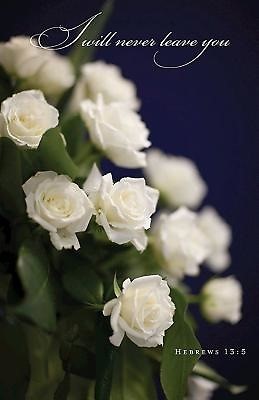 White Roses Funeral Bulletin (Pkg of 50) (Bulletin)