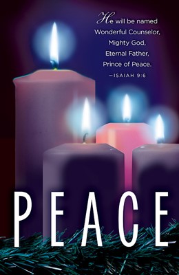 Peace Advent Candle Sunday 4 Bulletin (Pkg of 50) (Bulletin)