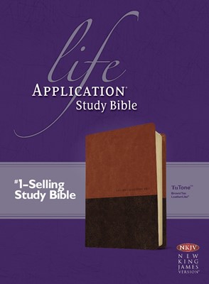 NKJV Life Application Study Bible Tutone Brown/Tan (Imitation Leather)