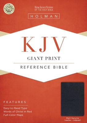 KJV Giant Print Reference Bible, Black, Indexed (Leather Binding)