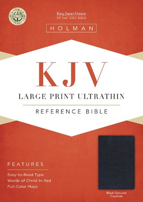 KJV Large Print Ultrathin Reference Bible, Black Genuine Lea (Leather Binding)