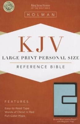 KJV Large Print Personal Size Reference Bible, Brown/Blue (Imitation Leather)