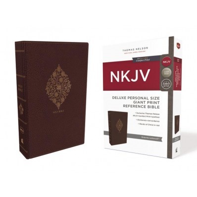 NKJV Deluxe Reference Bible Personal Size, Burgundy (Imitation Leather)