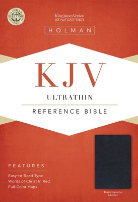 KJV Ultrathin Reference Bible, Black Genuine Leather (Genuine Leather)