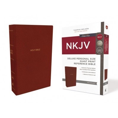 NKJV Deluxe Reference Bible Personal Size, Red (Imitation Leather)