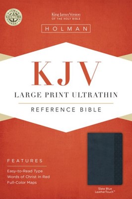 KJV Large Print Ultrathin Reference Bible, Slate Blue (Imitation Leather)