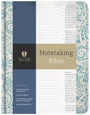 HCSB Notetaking Bible, Blue Floral (Cloth-Bound)