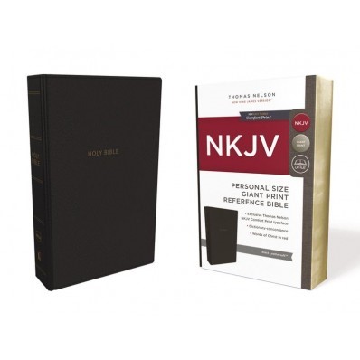 NKJV Reference Bible Personal Size Giant Print, Black (Imitation Leather)