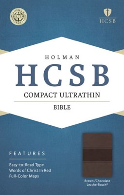 HCSB Compact Ultrathin Bible, Brown/Chocolate Leathertouch (Imitation Leather)