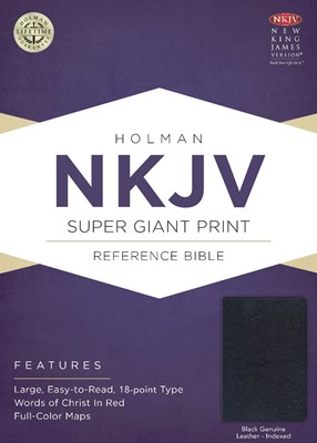 NKJV Super Giant Print Reference Bible, Black (Leather Binding)