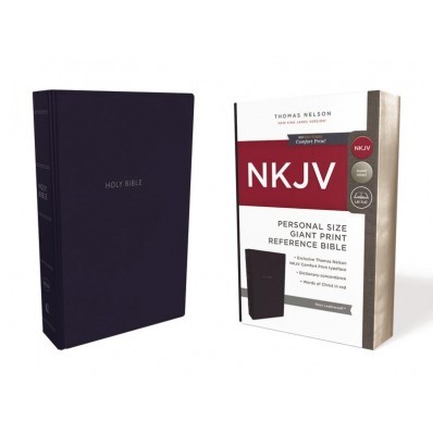NKJV Reference Bible Personal Size Giant Print, Blue (Imitation Leather)