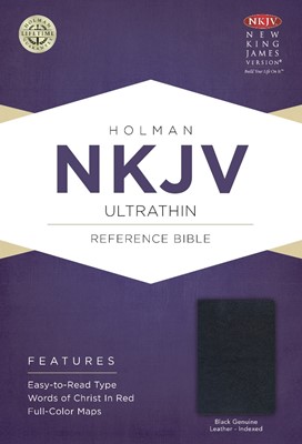 NKJV Ultrathin Reference Bible, Black Genuine Leather (Leather Binding)