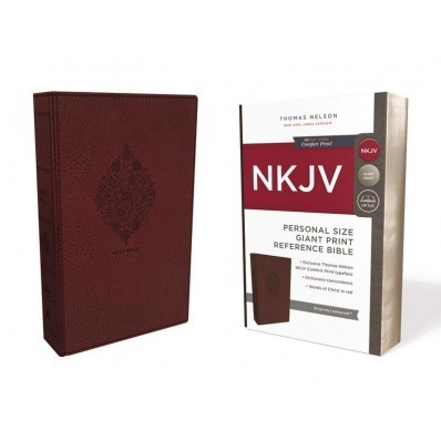 NKJV Reference Bible Personal Size Giant Print, Burgundy (Imitation Leather)