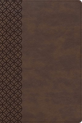 CSB Giant Print Center-Column Reference Bible, Brown Leather (Imitation Leather)