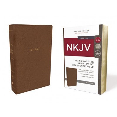 NKJV Reference Bible Personal Size Giant Print, Tan (Imitation Leather)