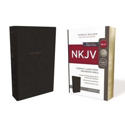 NKJV Reference Bible, Compact Large Print, Black (Imitation Leather)