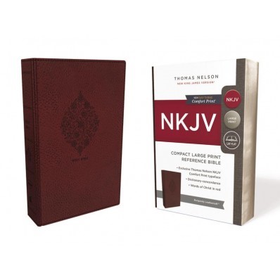 NKJV Reference Bible, Compact Large Print, Burgundy (Imitation Leather)