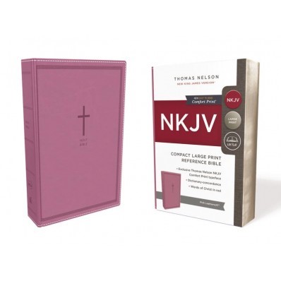 NKJV Reference Bible, Compact Large Print, Pink (Imitation Leather)