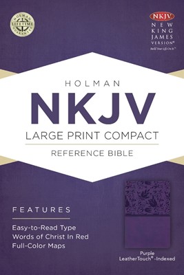 NKJV Large Print Compact Reference Bible, Purple (Imitation Leather)