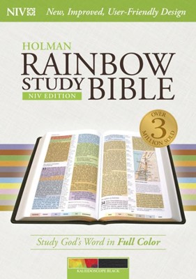 NIV Rainbow Study Bible, Kaleidoscope Black Leathertouch (Imitation Leather)