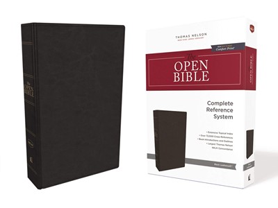 NKJV Open Bible, Black, Red Letter Edition, Comfort Print (Imitation Leather)