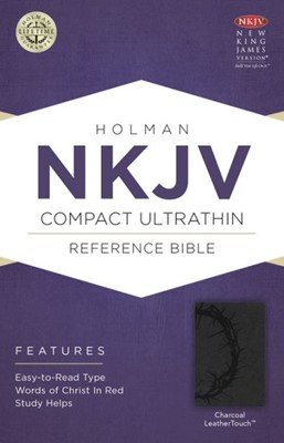 NKJV Compact Ultrathin Bible, Charcoal Leathertouch (Imitation Leather)
