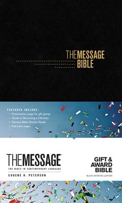 Message Gift and Award Bible, Black (Imitation Leather)