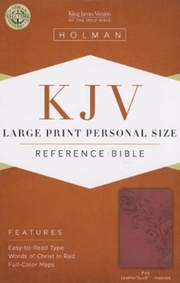 KJV Large Print Personal Size Reference Bible, Pink (Imitation Leather)
