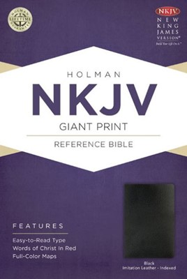 NKJV Giant Print Reference Bible, Black, Indexed (Imitation Leather)