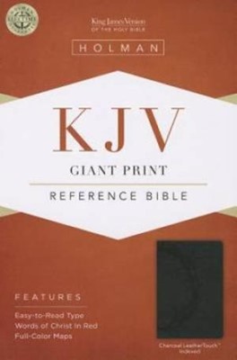 KJV Giant Print Reference Bible, Charcoal, Indexed (Imitation Leather)
