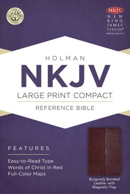 NKJV LP Compact Reference Bible, Burgundy, Magnetic Flap (Bonded Leather)