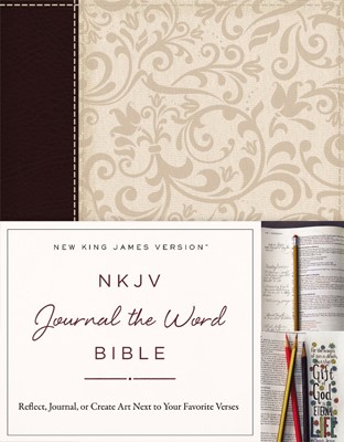 NKJV Journal the Word Bible, Brown/Cream (Imitation Leather)