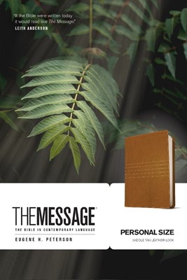 Message Bible, Personal Size, Saddle Tan (Imitation Leather)