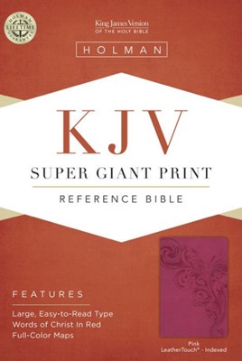 KJV Super Giant Print Reference Bible, Pink, Indexed (Imitation Leather)