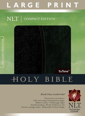 NLT Compact Edition Bible Large Print Tutone Black/Onyx (Imitation Leather)