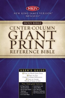 NKJV Giant Print Center-Column Reference Bible Burgundy (Bonded Leather)