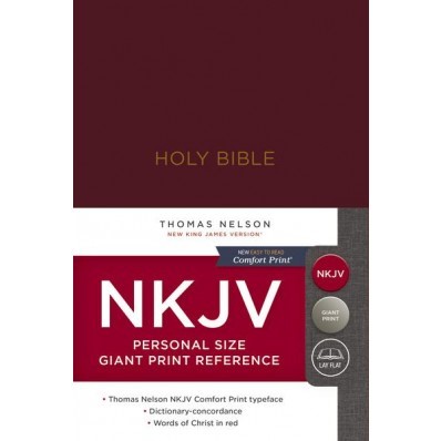 NKJV Reference BiblePersonal Size Giant Print, Burgundy (Hard Cover)