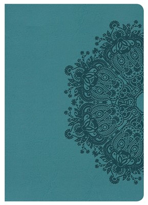 NKJV Large Print Compact Reference Bible, Teal Leathertouch (Imitation Leather)