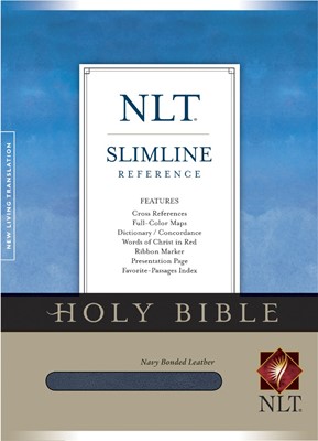NLT Slimline Reference Bible, Navy (Bonded Leather)