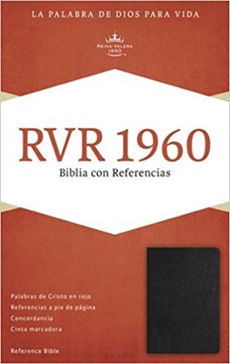RVR 1960 Biblia con Referencias, negro piel fabricada con ín (Bonded Leather)