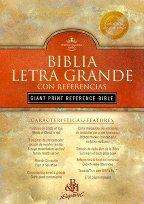 RVR 1960 Biblia Letra Grande con Referencias, negro piel fab (Bonded Leather)